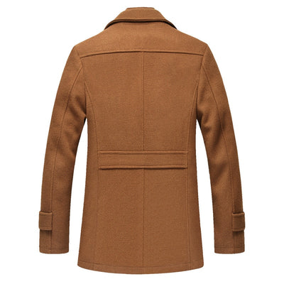 Men Stylish Pea Coat.  Wool Blend Outerwear