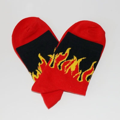 Multi-color Socks with Flame Pattern
